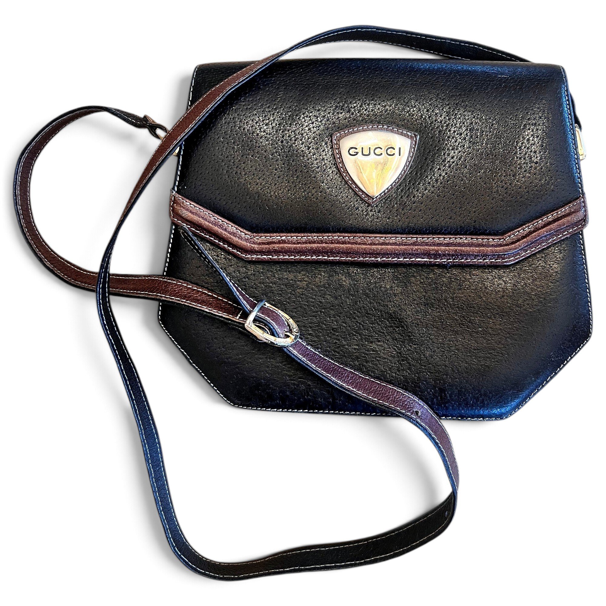 Square G leather crossbody bag