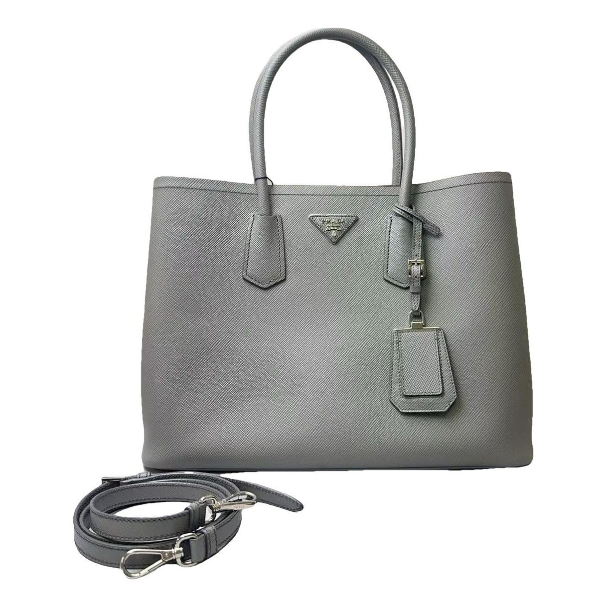 Double leather handbag