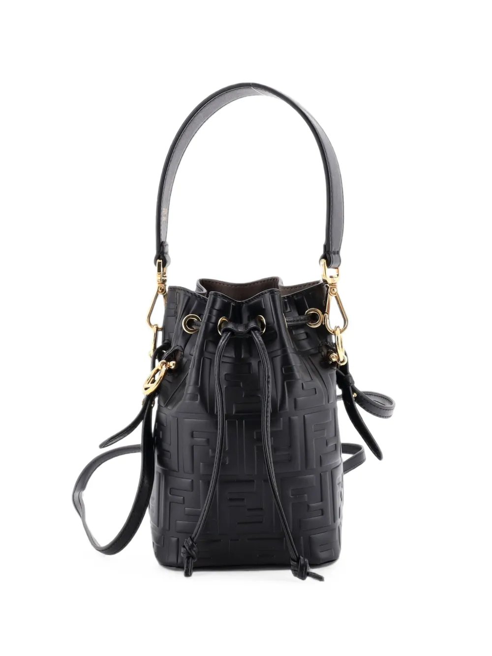 Mon Tresor Zucca Embossed Leather Mini bucket bag