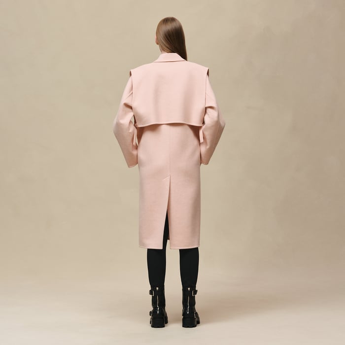 Rose Palomino Long Storm Flap Coat