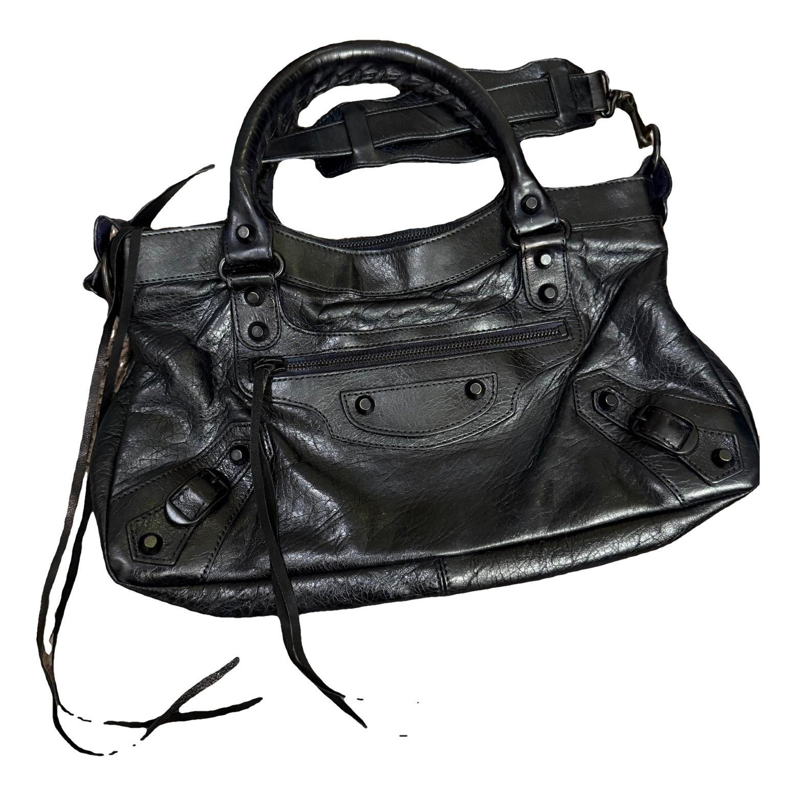 City leather handbag