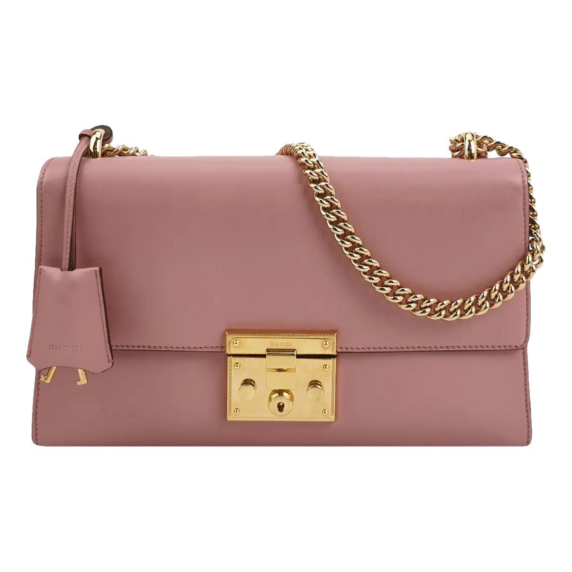 Padlock leather handbag