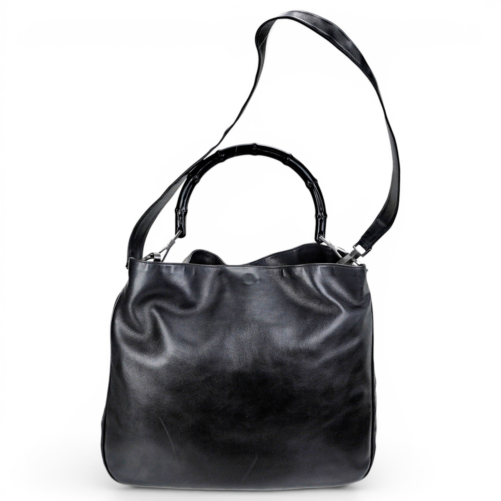 Bamboo Top Handle leather crossbody bag