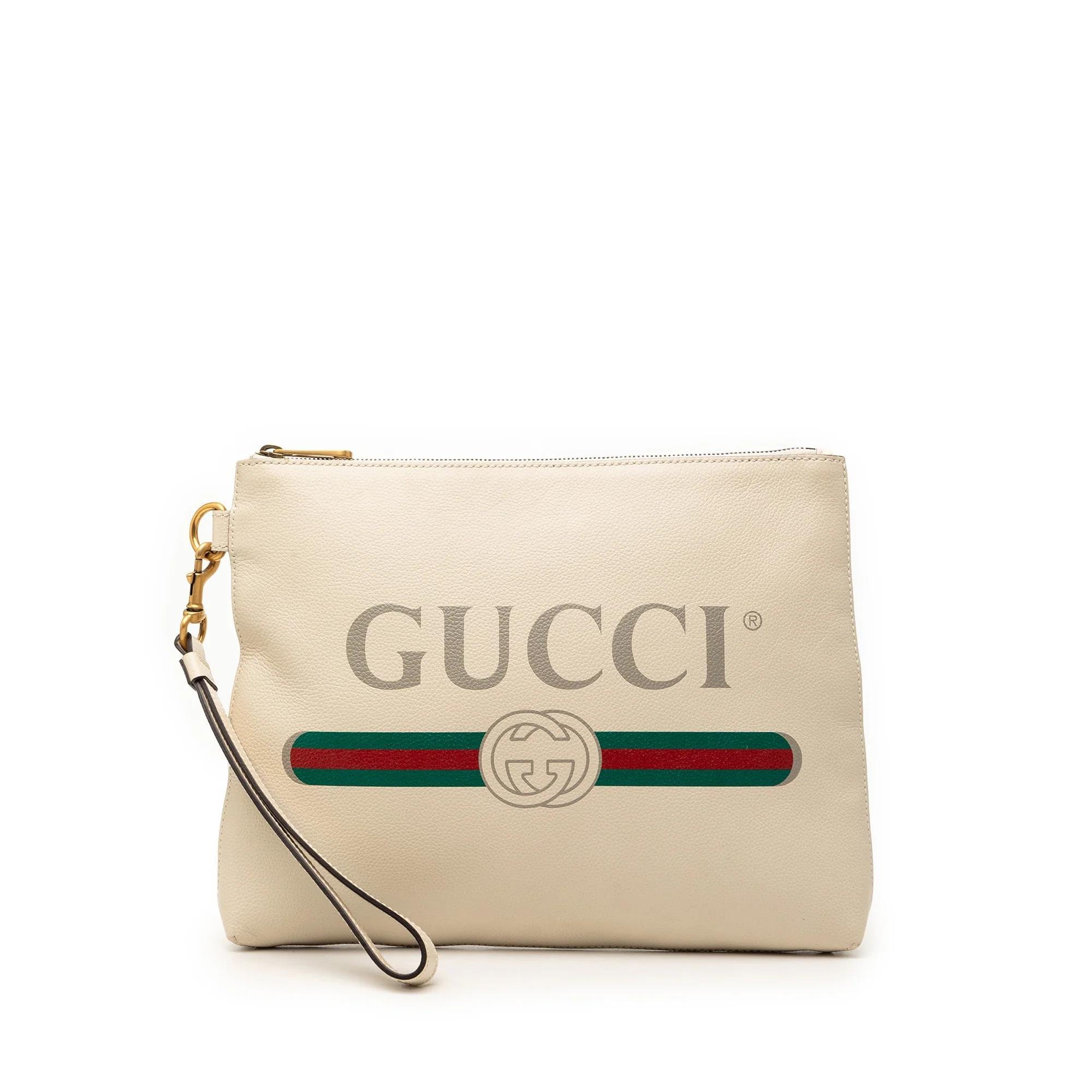 Leather clutch bag