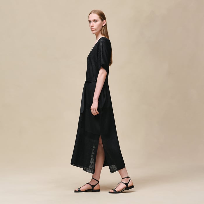Noir "Chaine d'Ancre" Long Caftan Dress