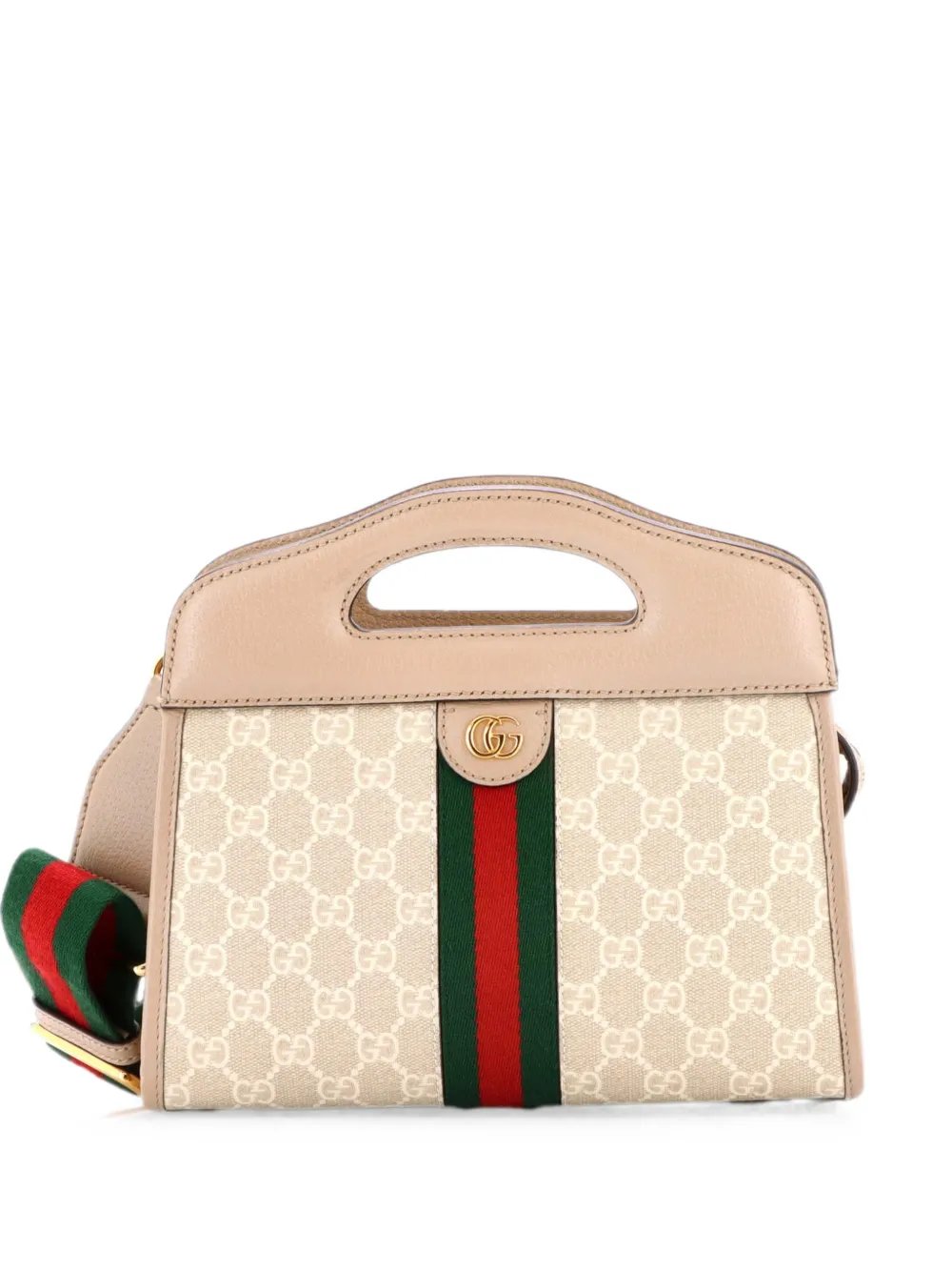 Ophidia Cut Out Handle Bag GG Coated Canvas with Leather Small shoulder bag
