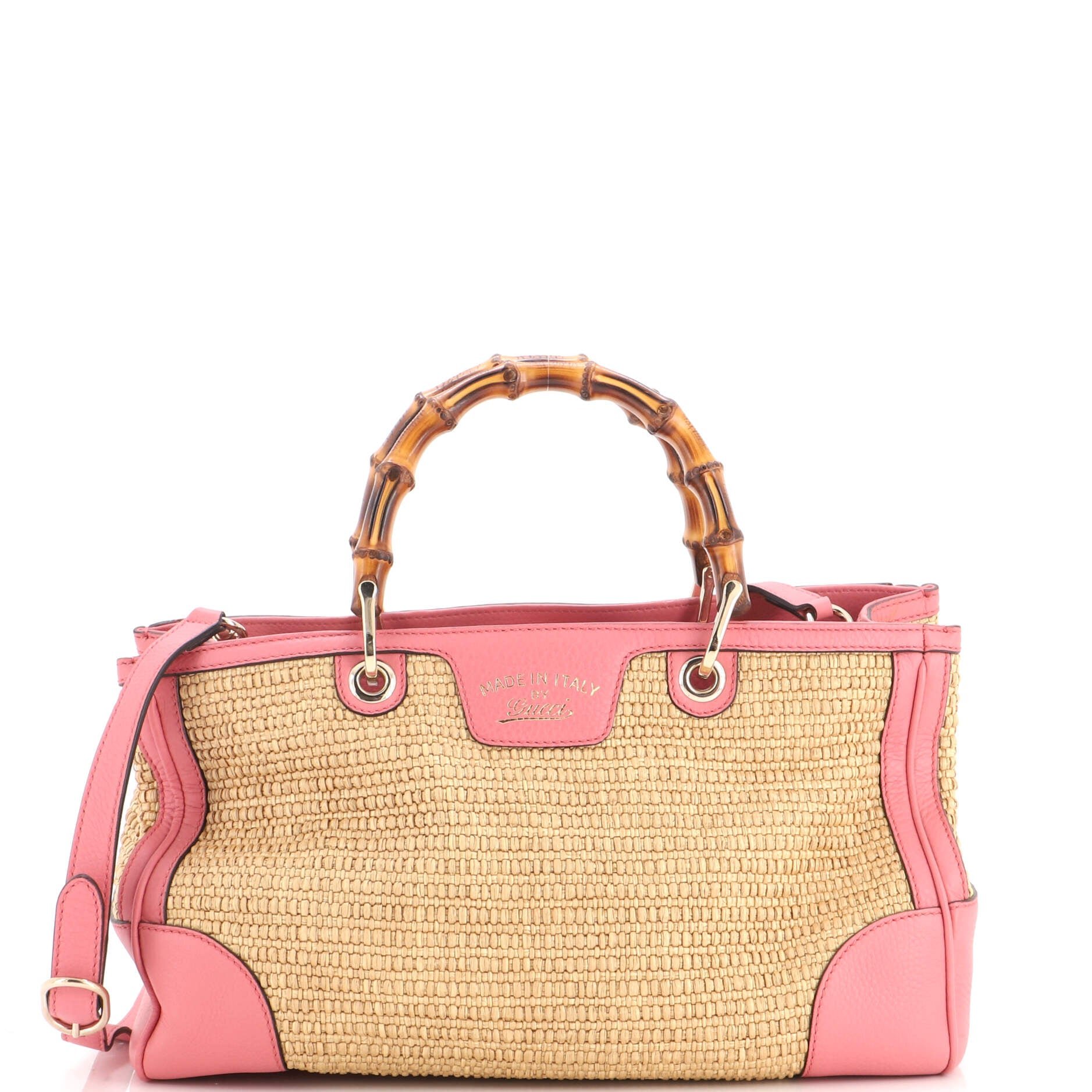 Bamboo Shopper Tote Straw Medium