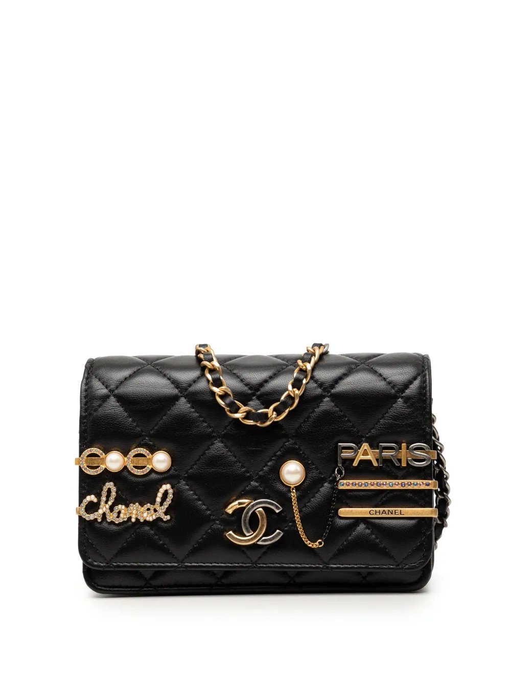 2021 Mini CC Quilted Lambskin Coco Clips Wallet on Chain crossbody bag