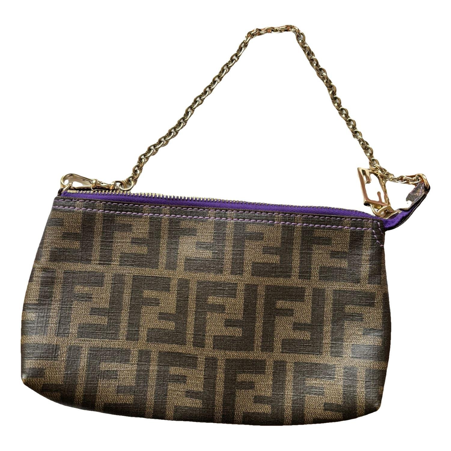 Baguette leather clutch bag