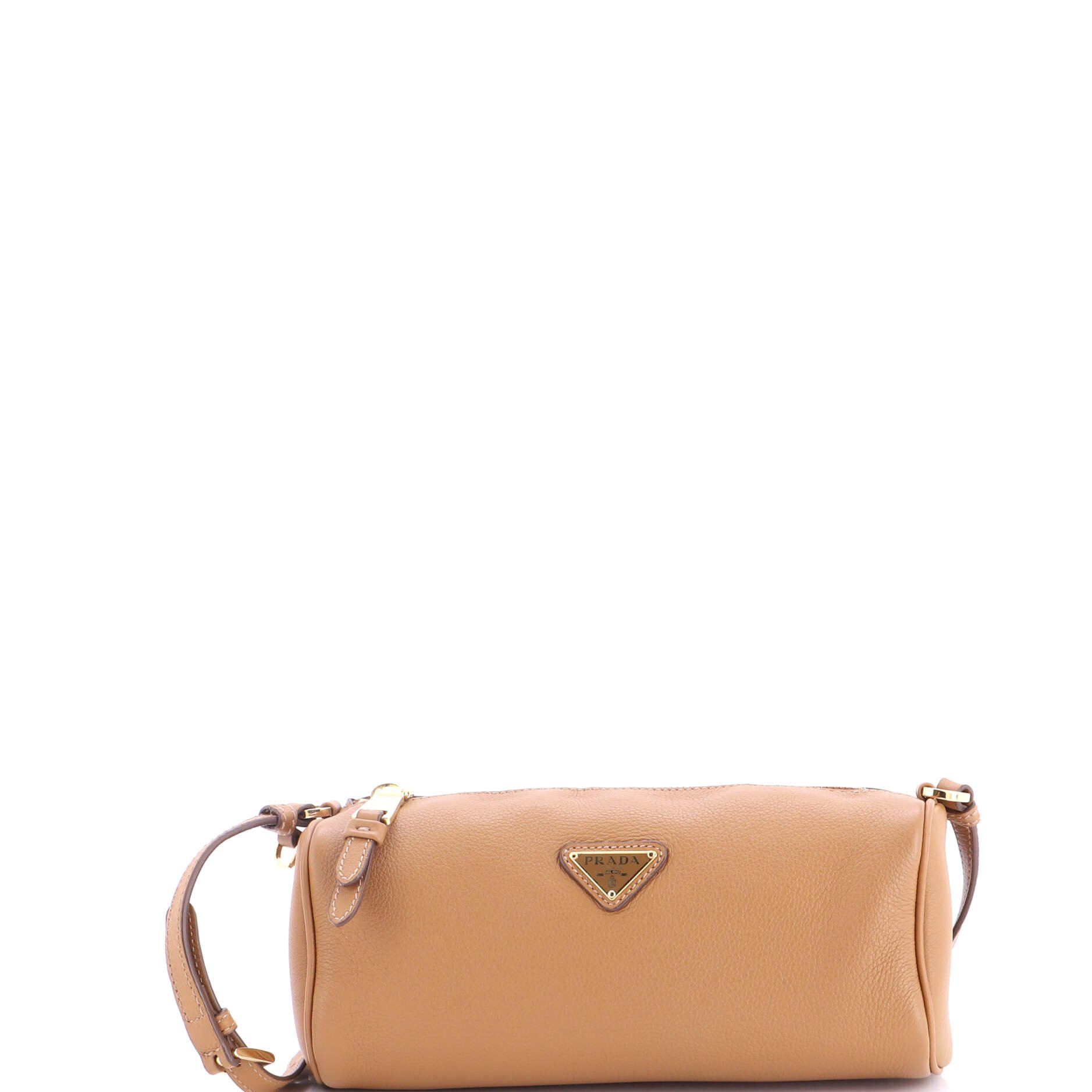 Zip Buckle Pouch Shoulder Bag Leather