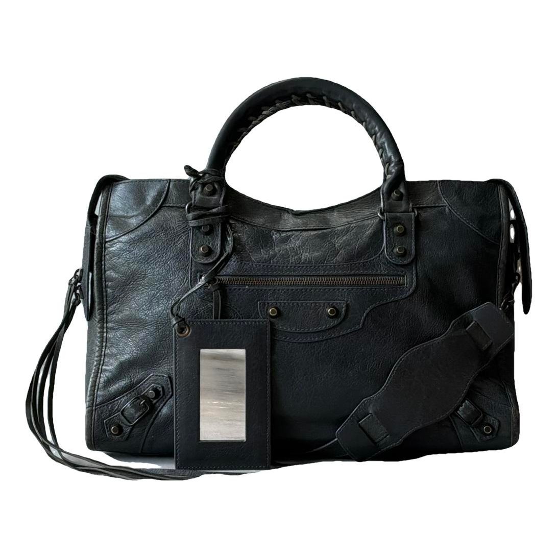 City leather handbag