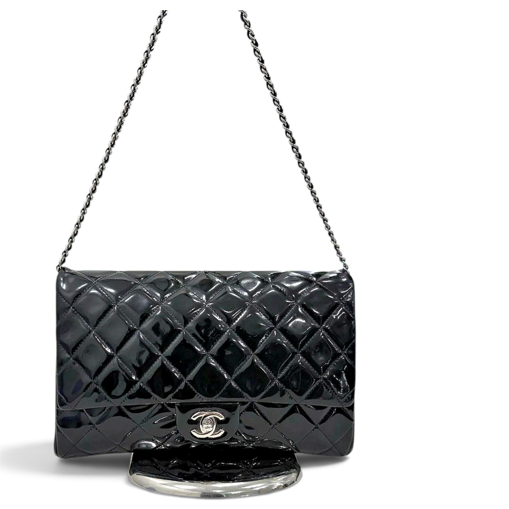 Patent leather handbag