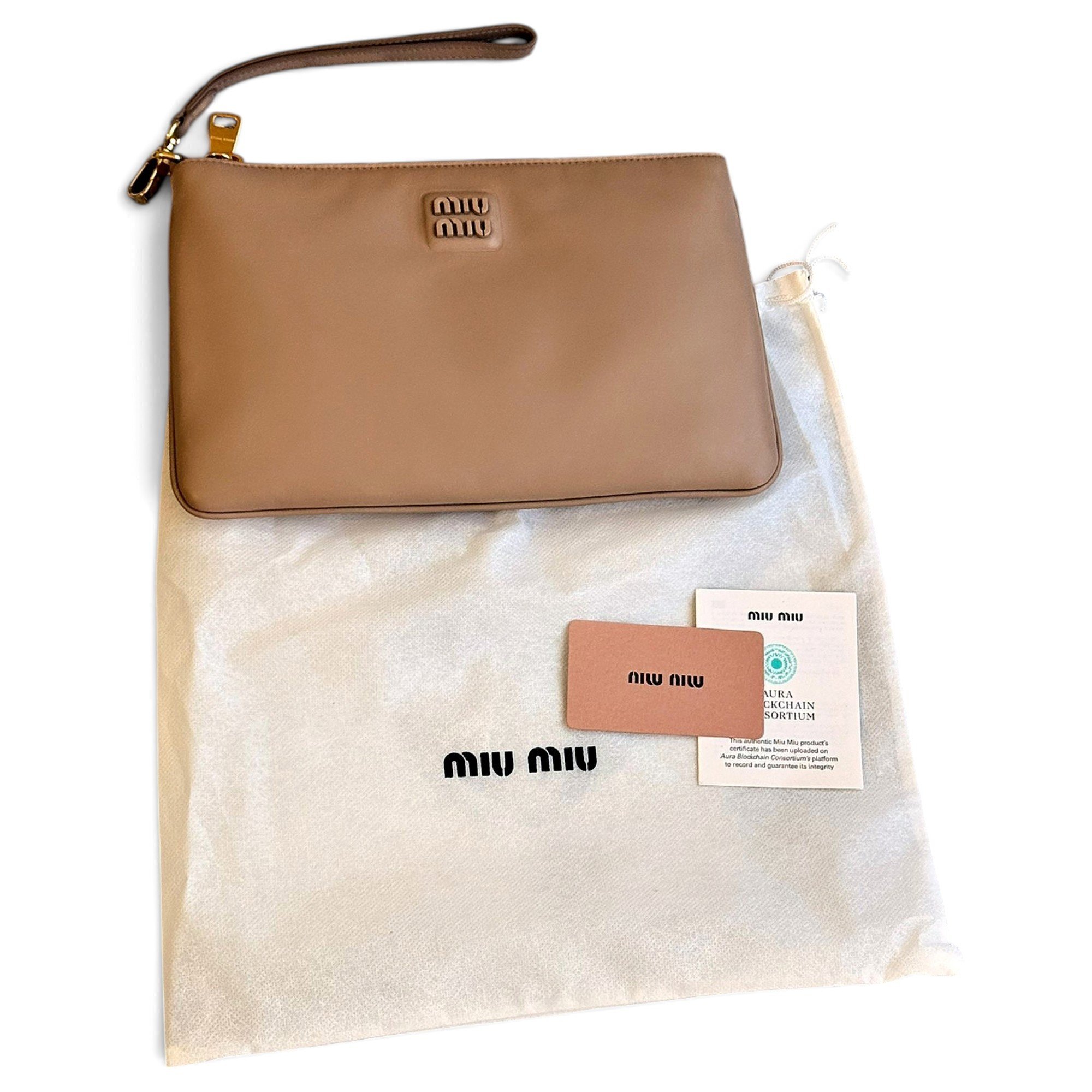 Leather clutch bag