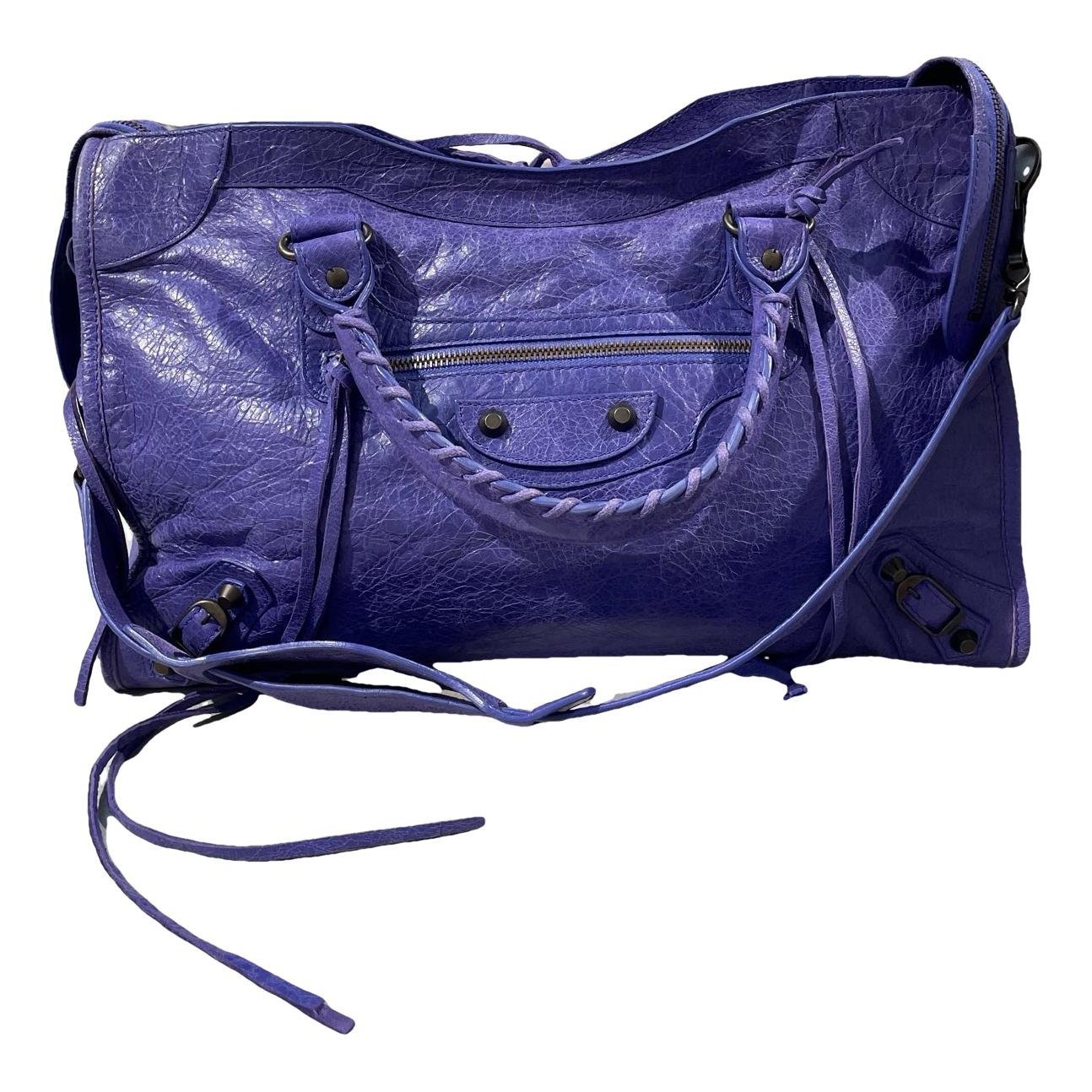 City leather handbag