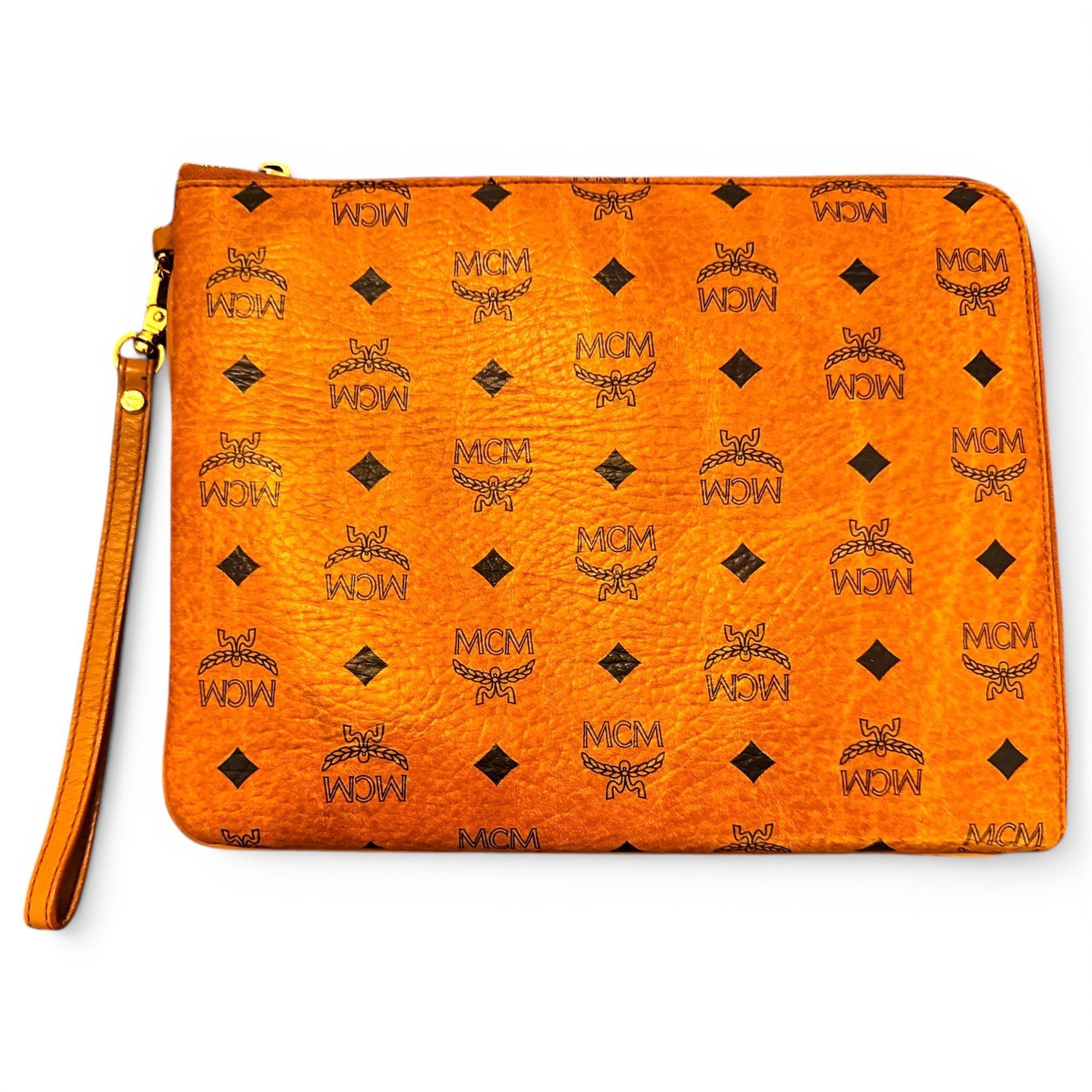 Leather clutch bag