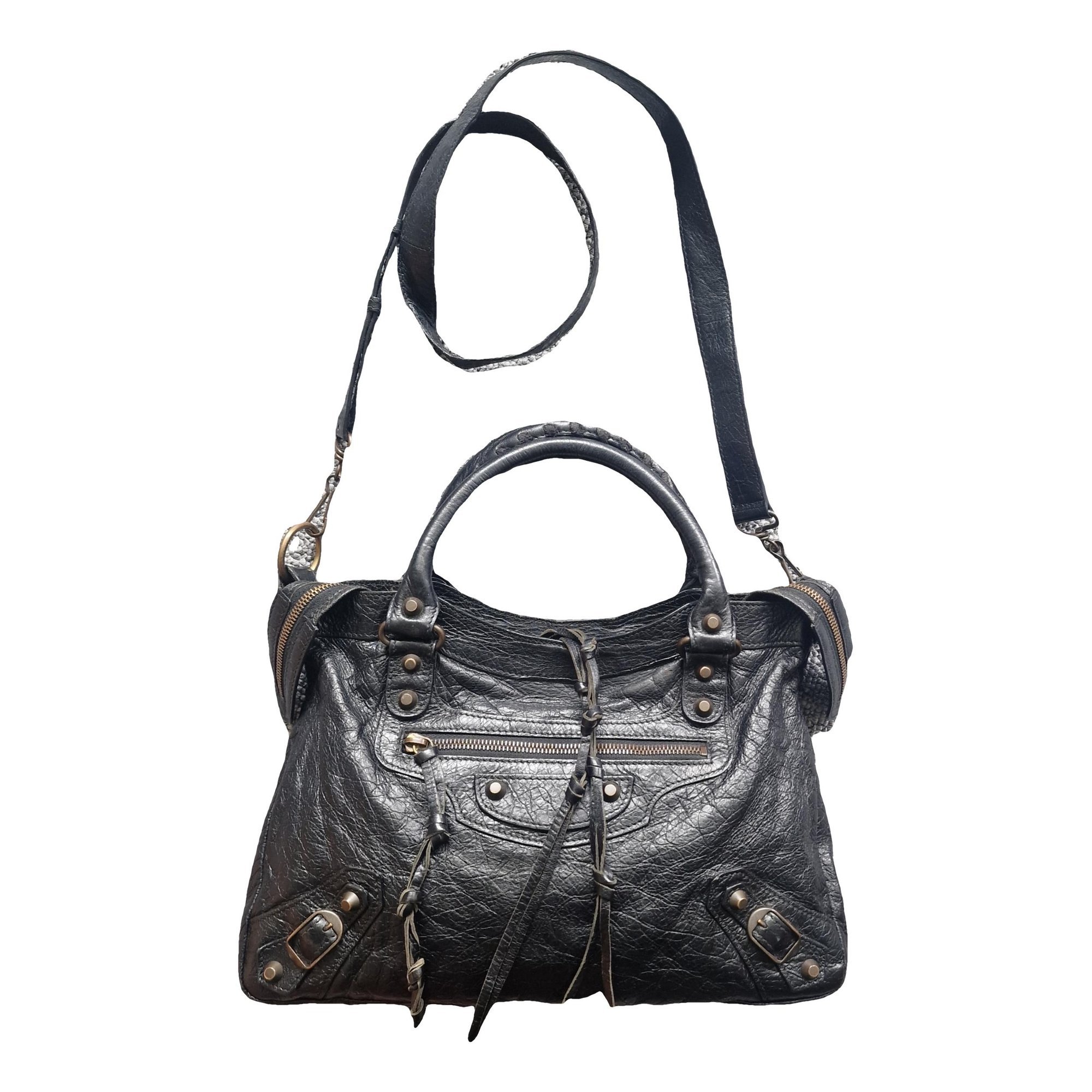 City leather handbag