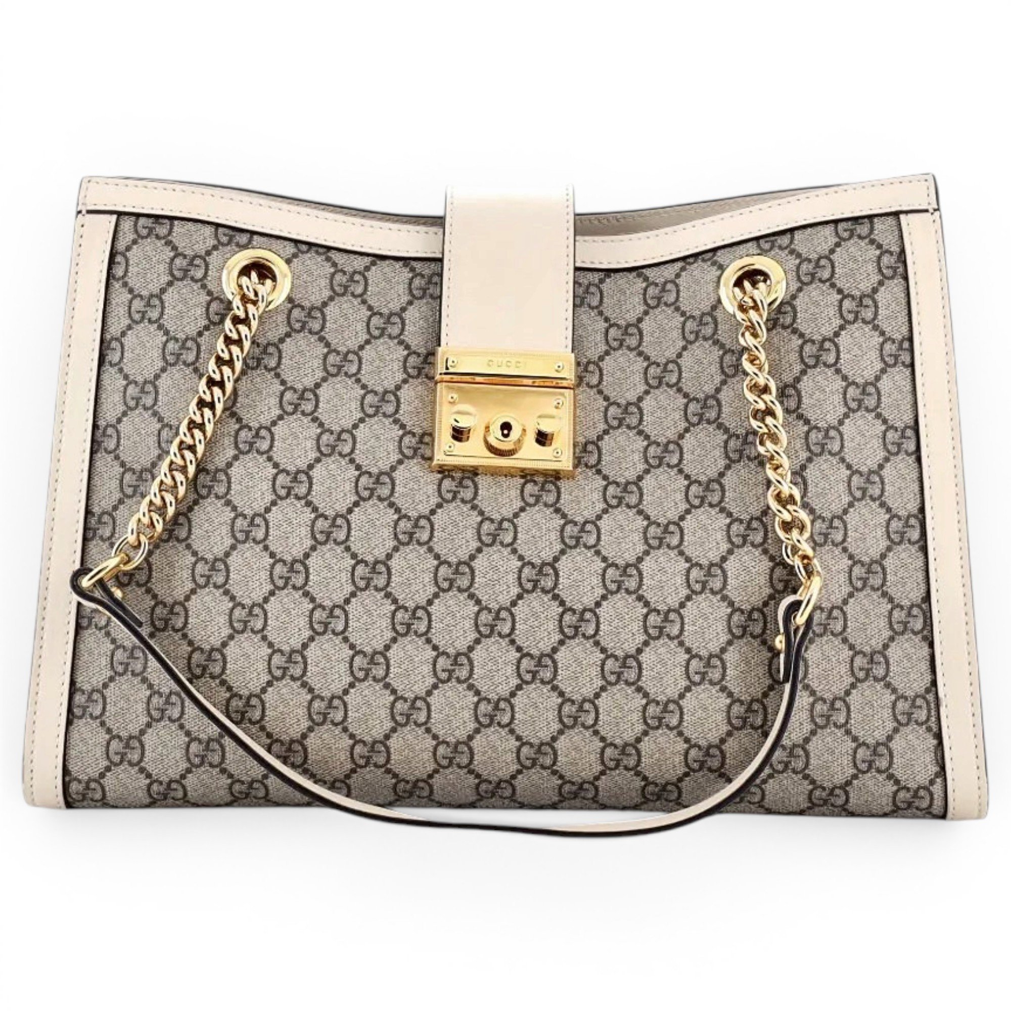 Padlock leather handbag