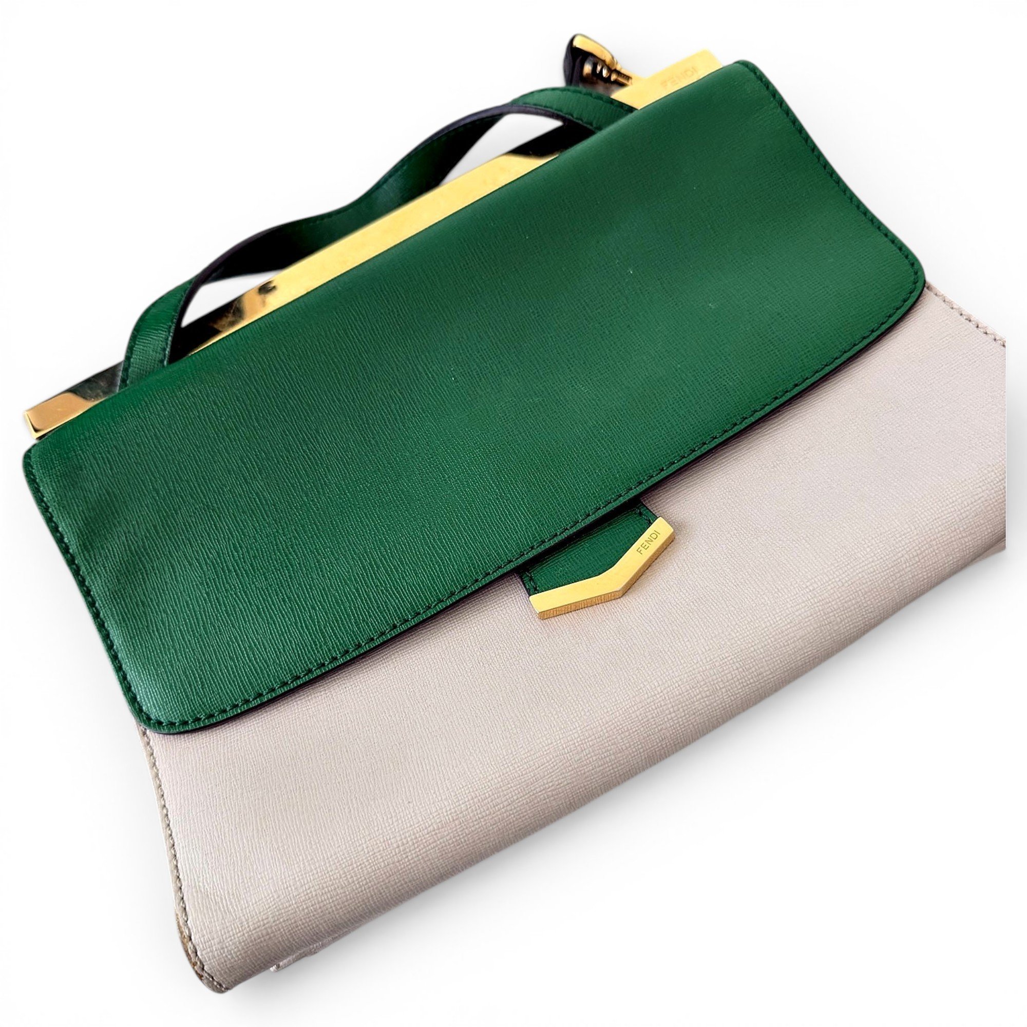 Flip leather handbag
