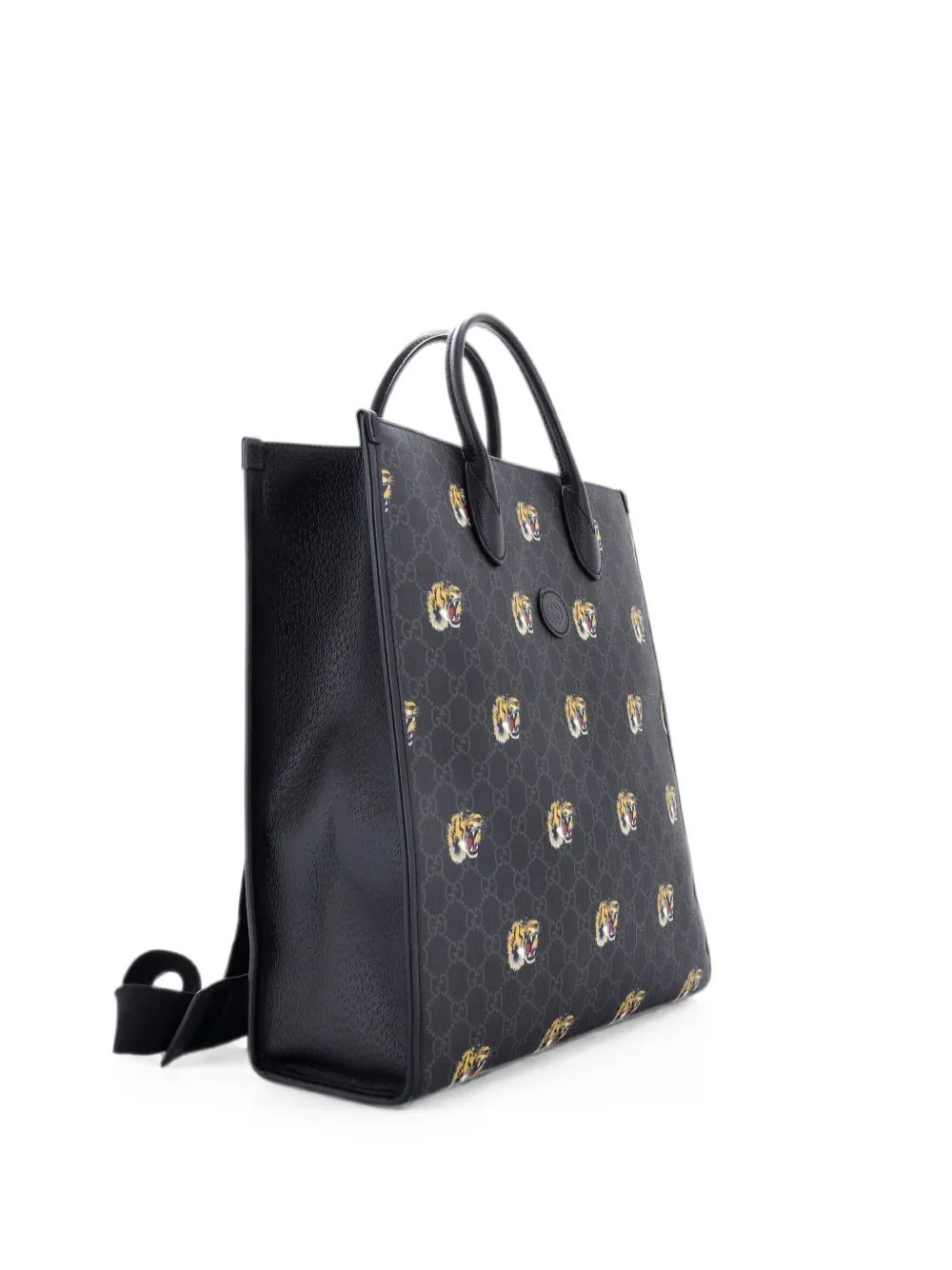 Interlocking G Patch Web Strap Convertible Printed GG Coated Canvas Tall tote bag