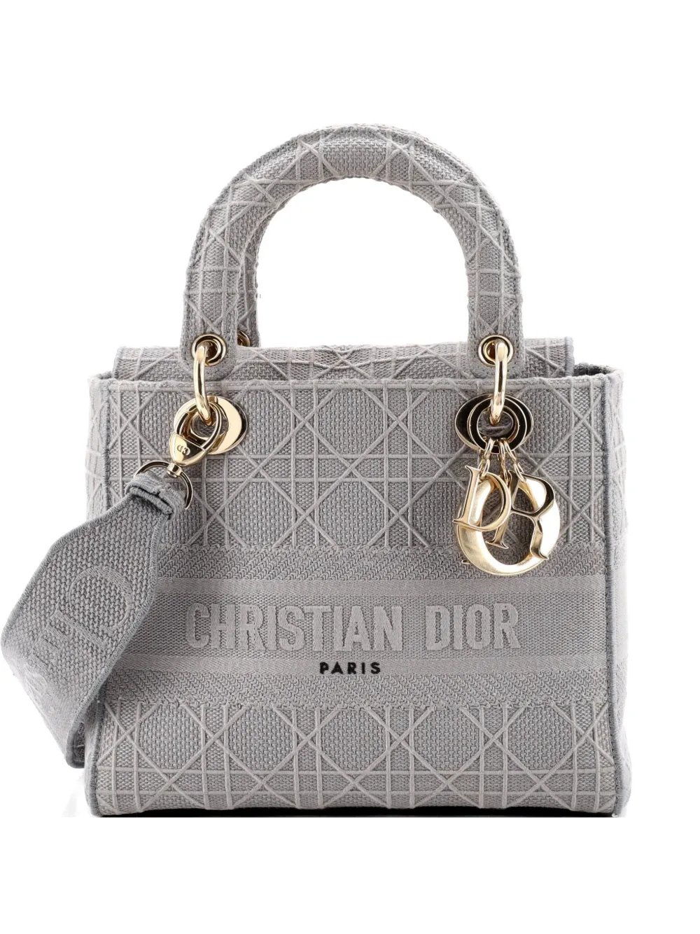 Lady D-Lite Bag Cannage Embroidered Canvas Medium satchel