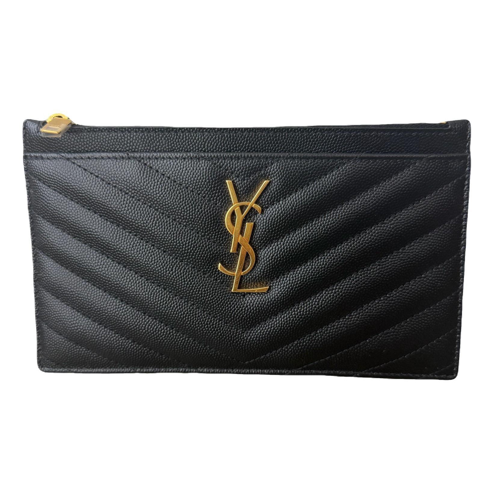 Leather clutch bag