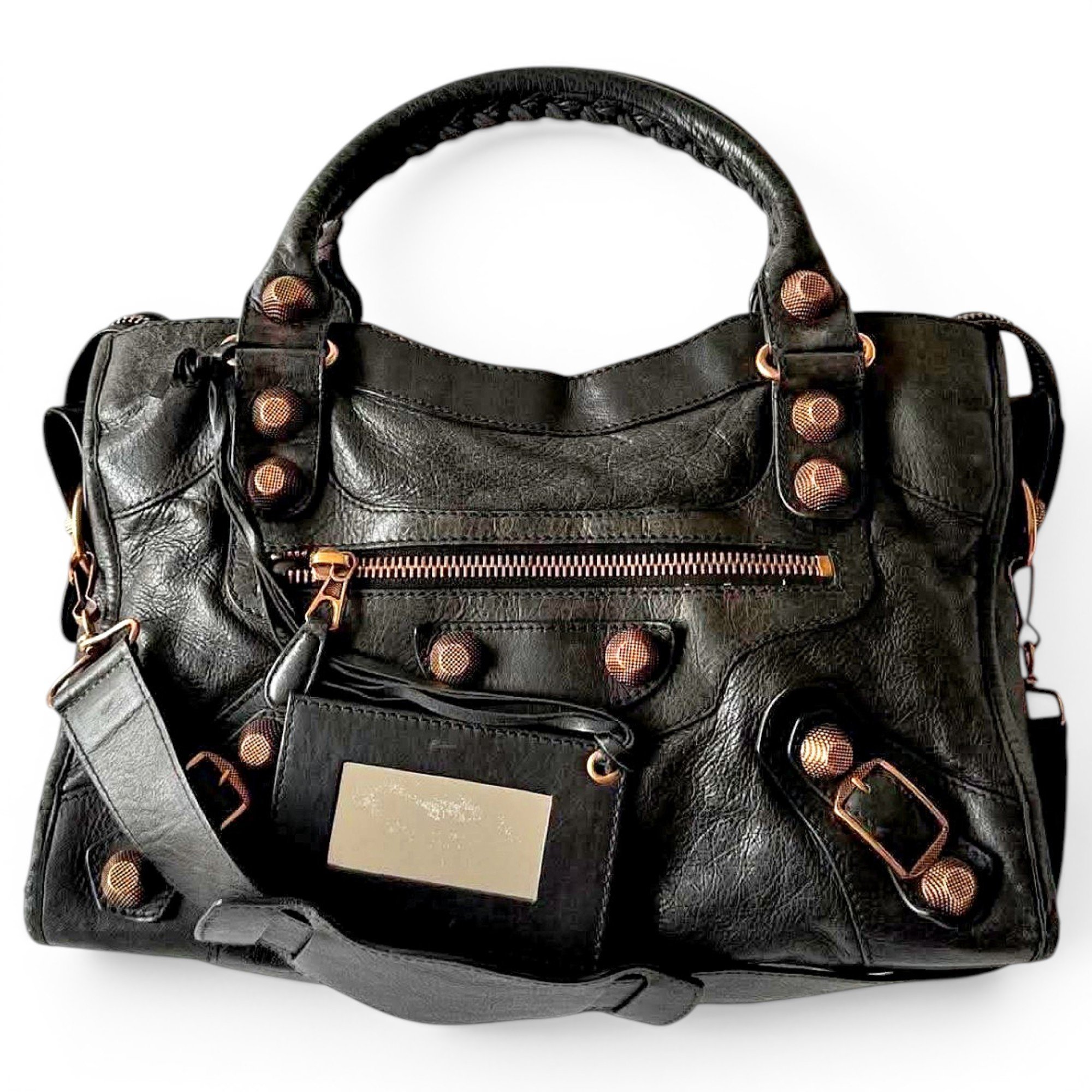 City leather handbag