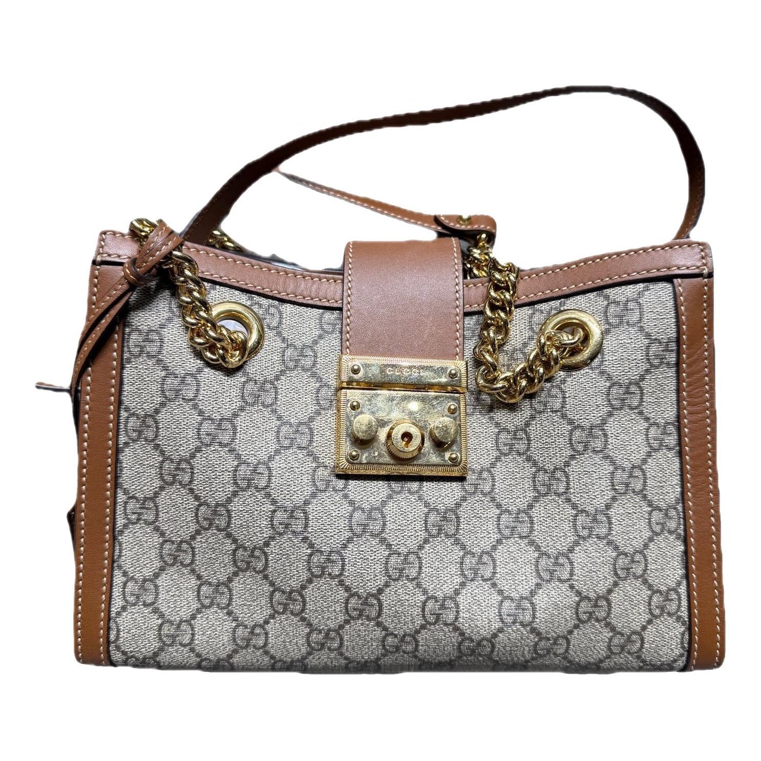 Padlock leather handbag