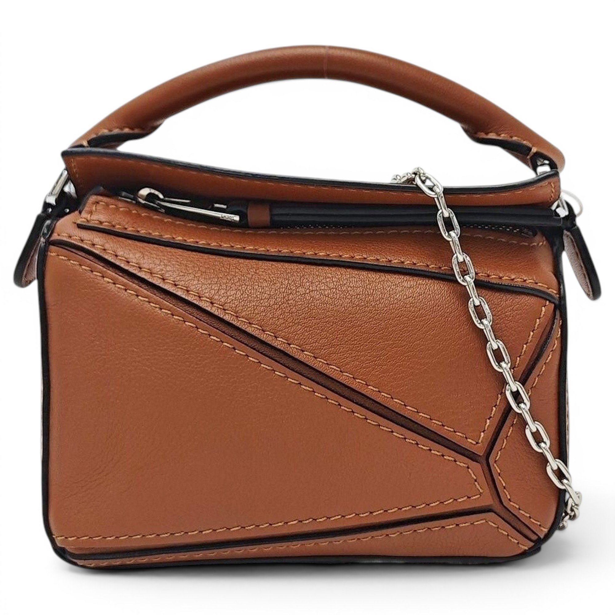 Puzzle leather handbag