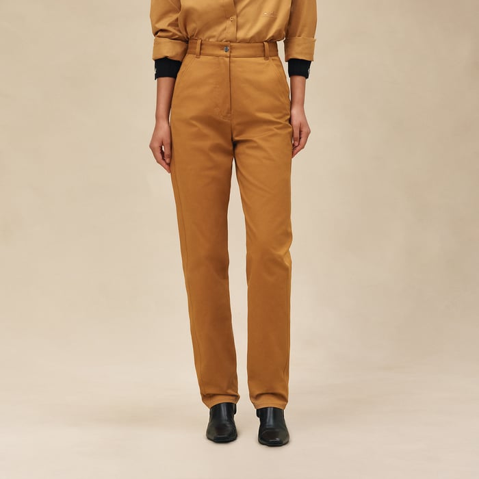 Marron Ocre High-waisted Pants