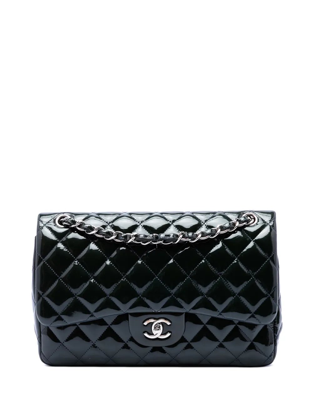 2012-2013 Jumbo Classic Patent Double Flap shoulder bag
