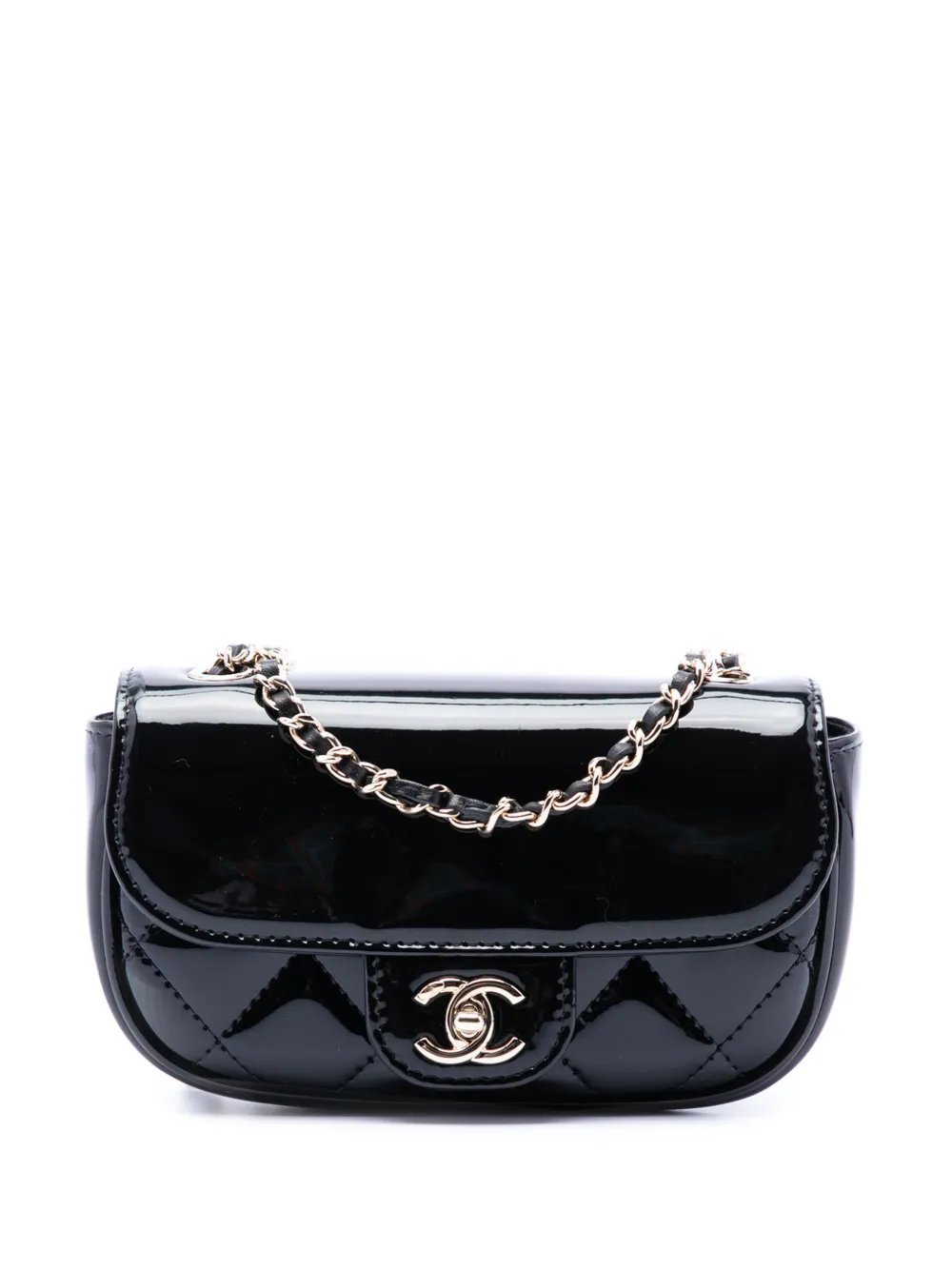 2021-2026 Mini CC Quilted Patent Single Flap crossbody bag