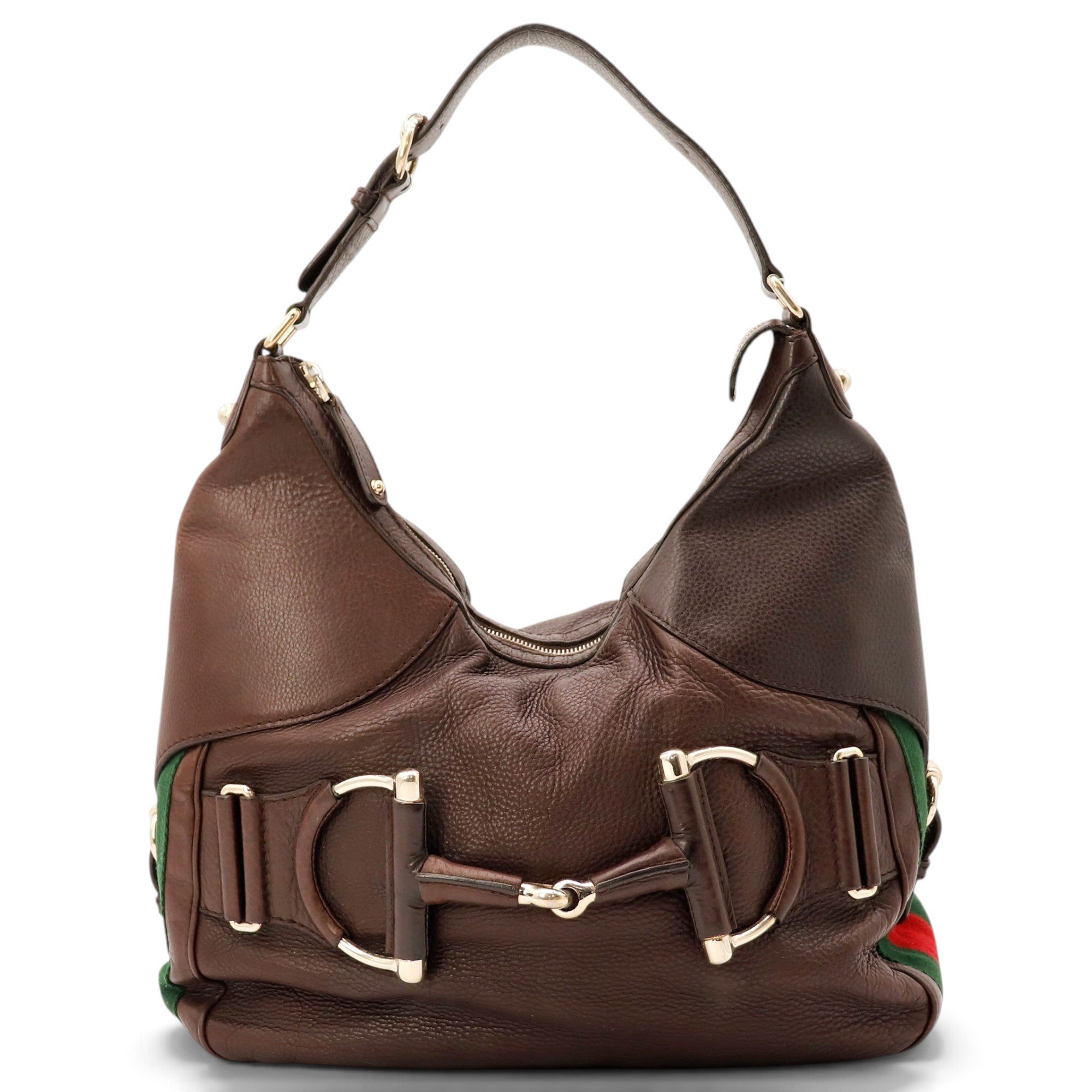 Interlocking leather handbag