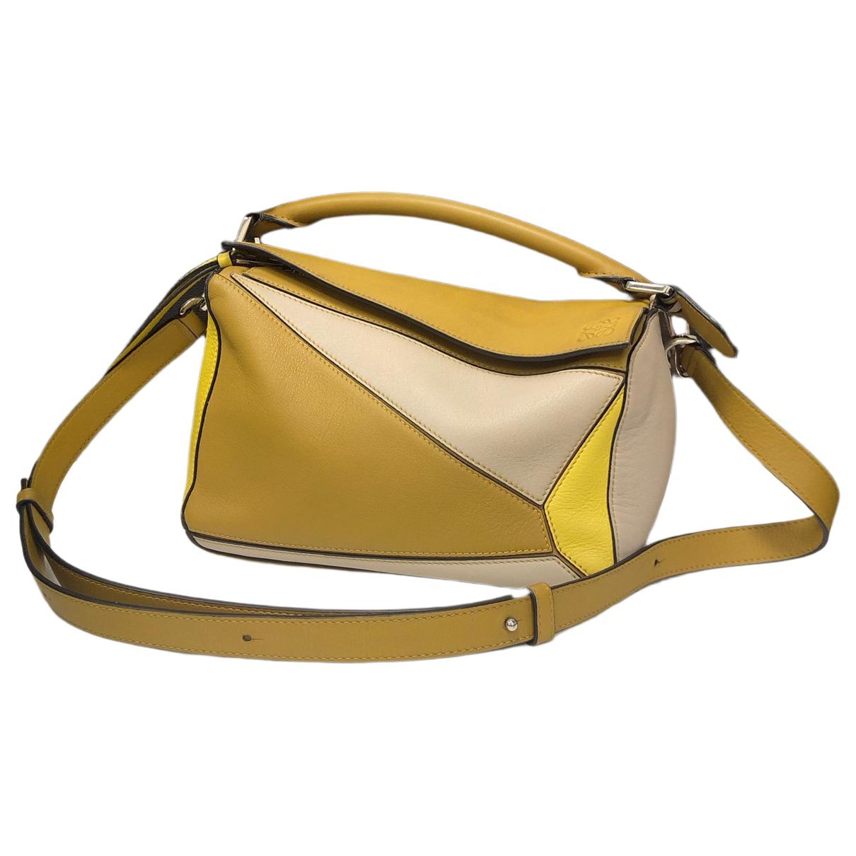 Puzzle leather handbag