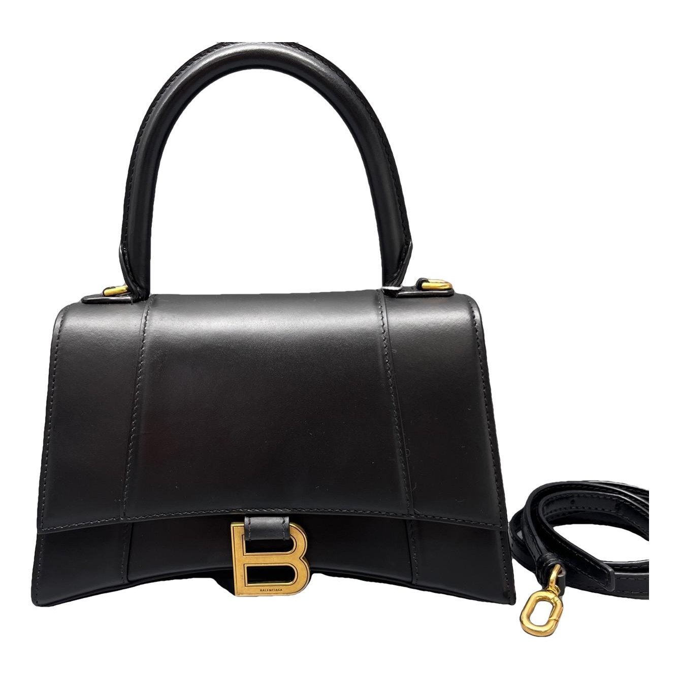 Hourglass leather handbag
