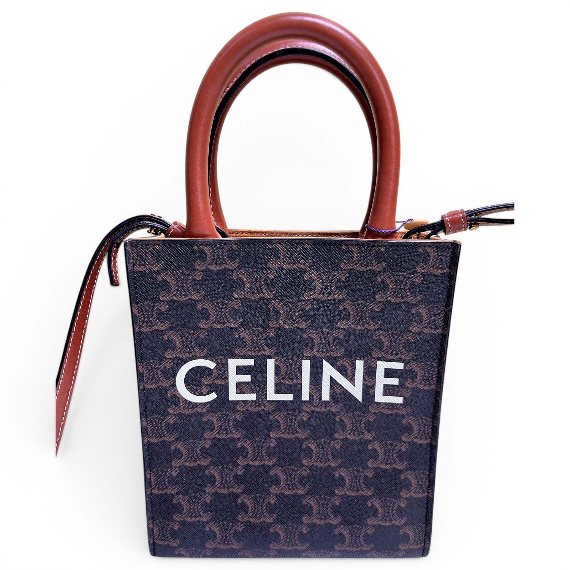 Cabas Vertical leather crossbody bag