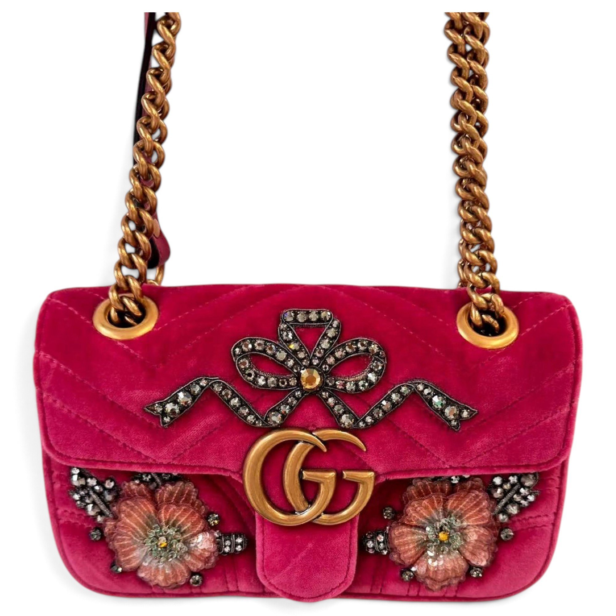 GG Marmont Flap velvet handbag