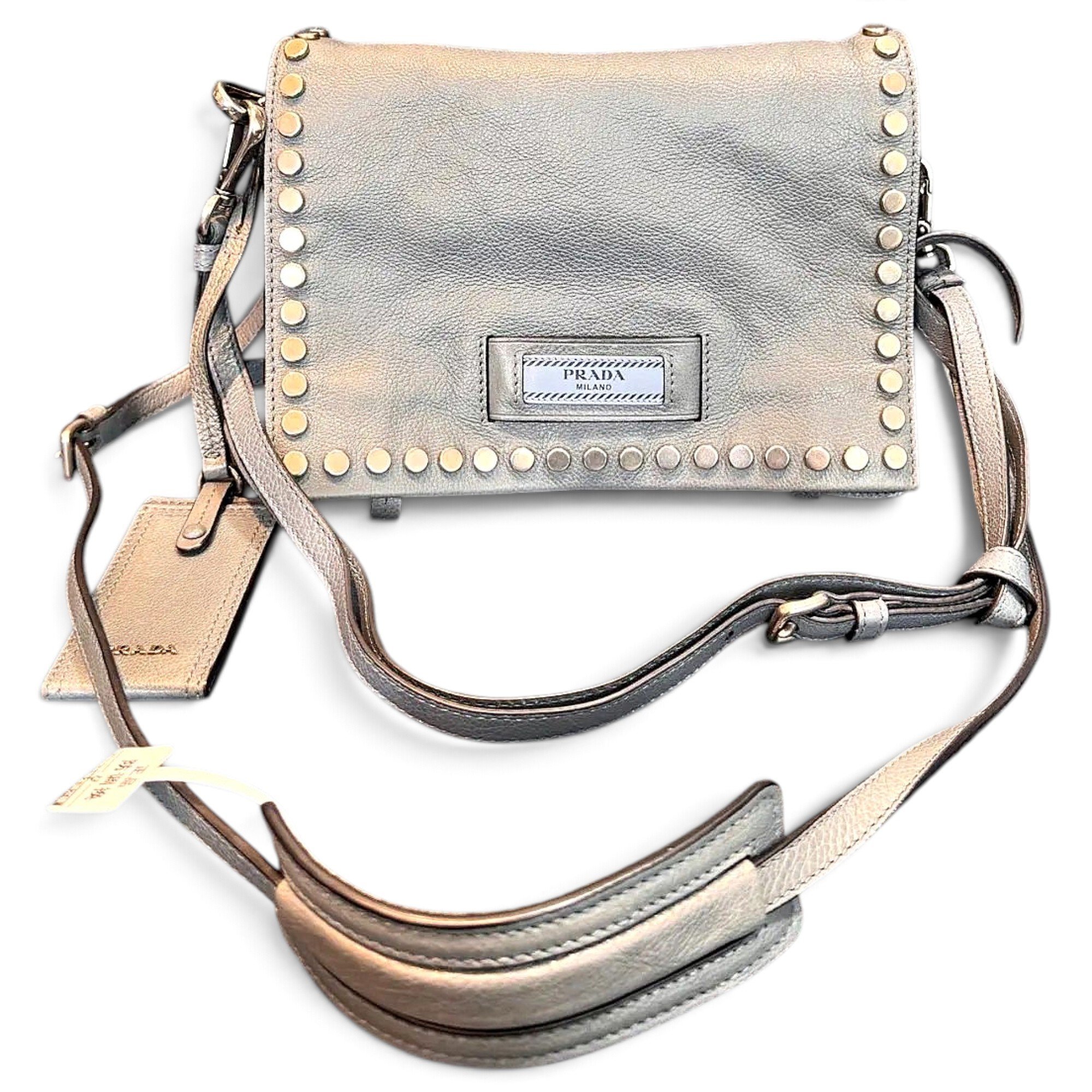 Etiquette leather crossbody bag