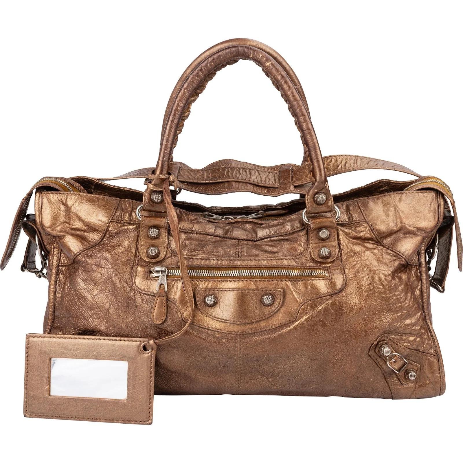 City leather handbag