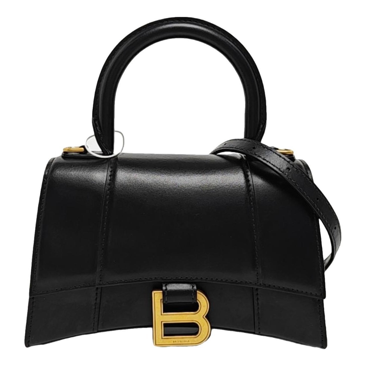 Hourglass leather handbag