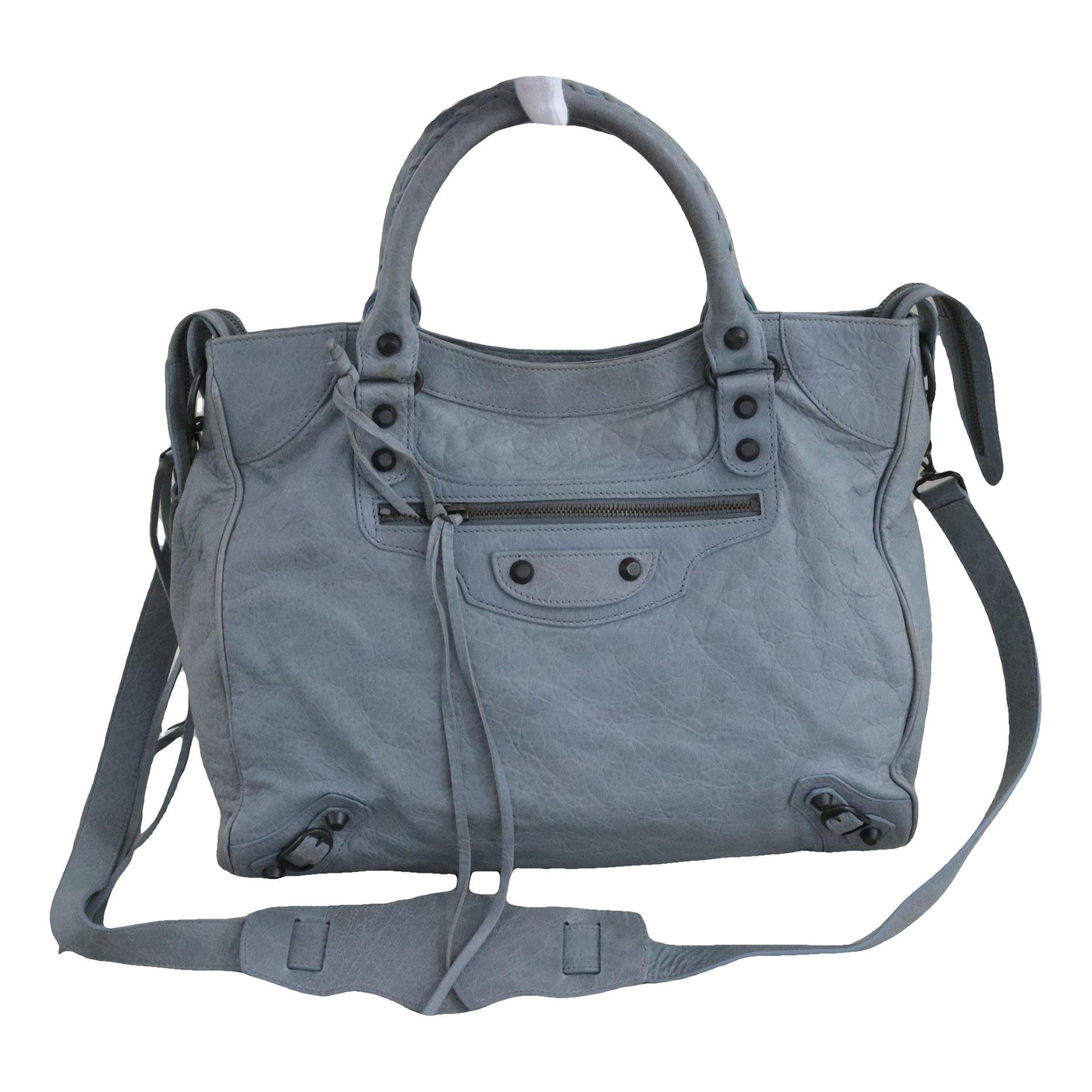 City leather handbag