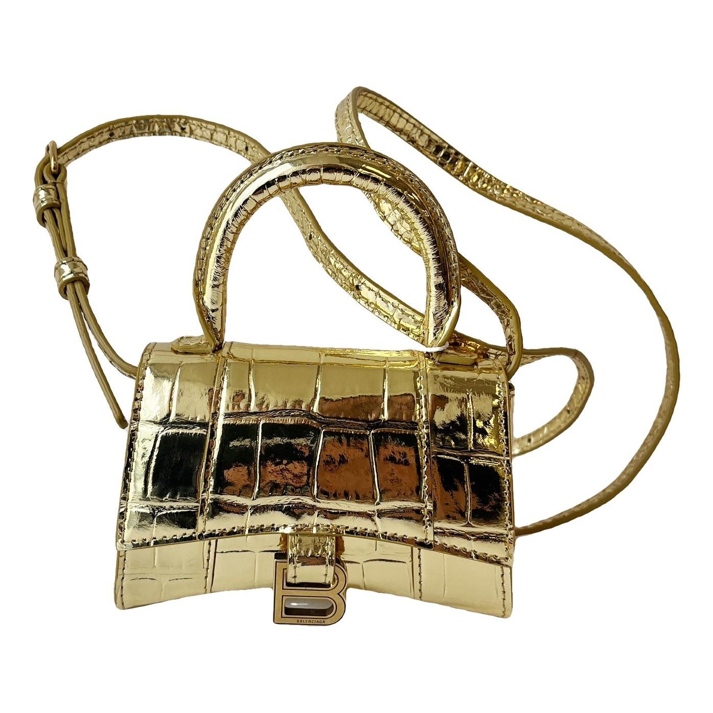 Hourglass leather handbag