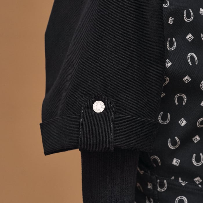 Noir "Porte-bonheur Bandana" Mixed Materials Dress