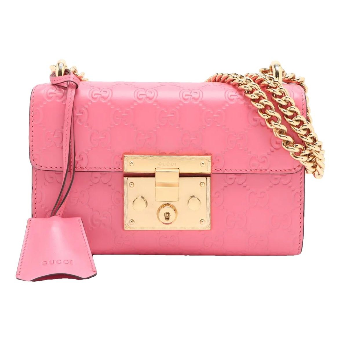 Padlock leather handbag