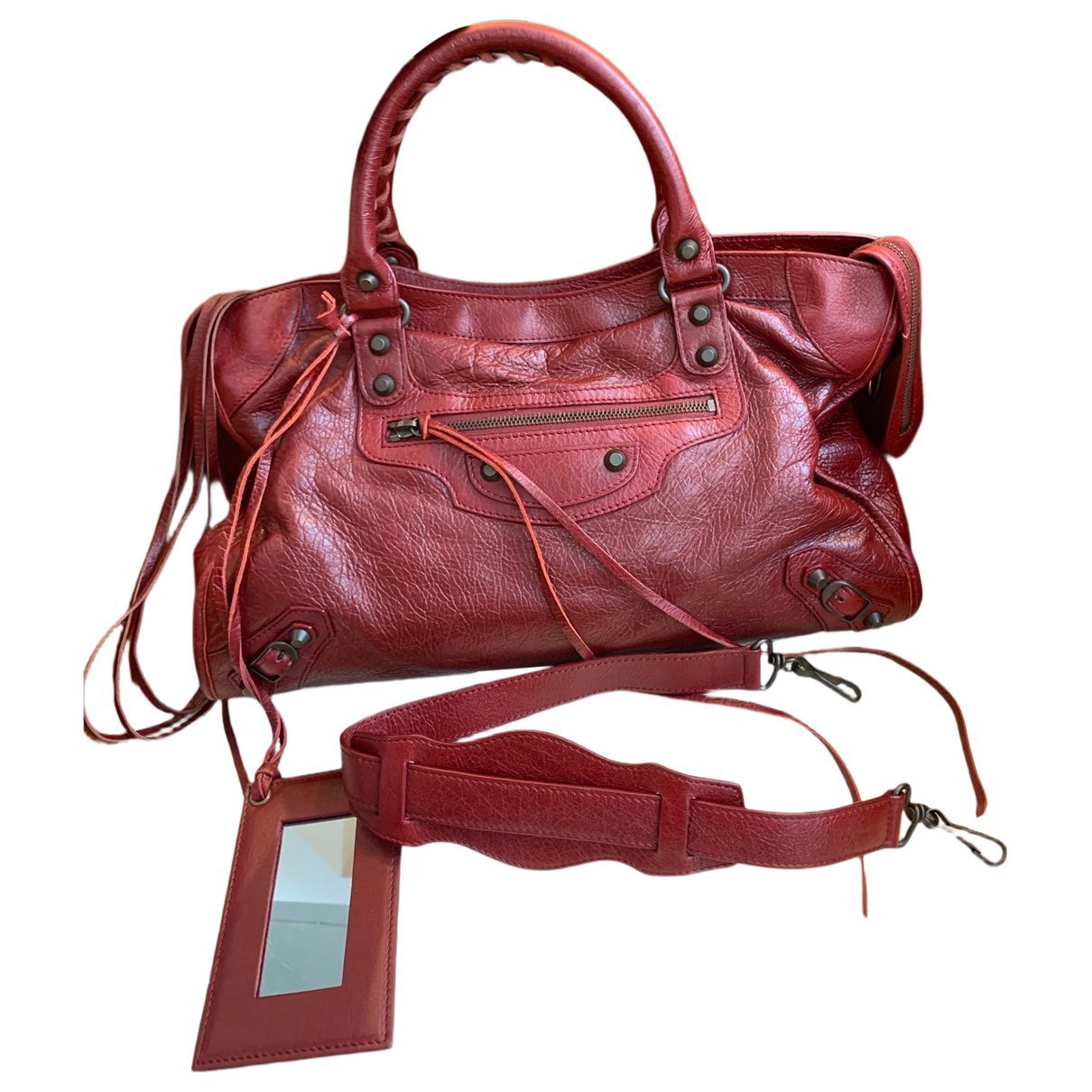 City leather handbag