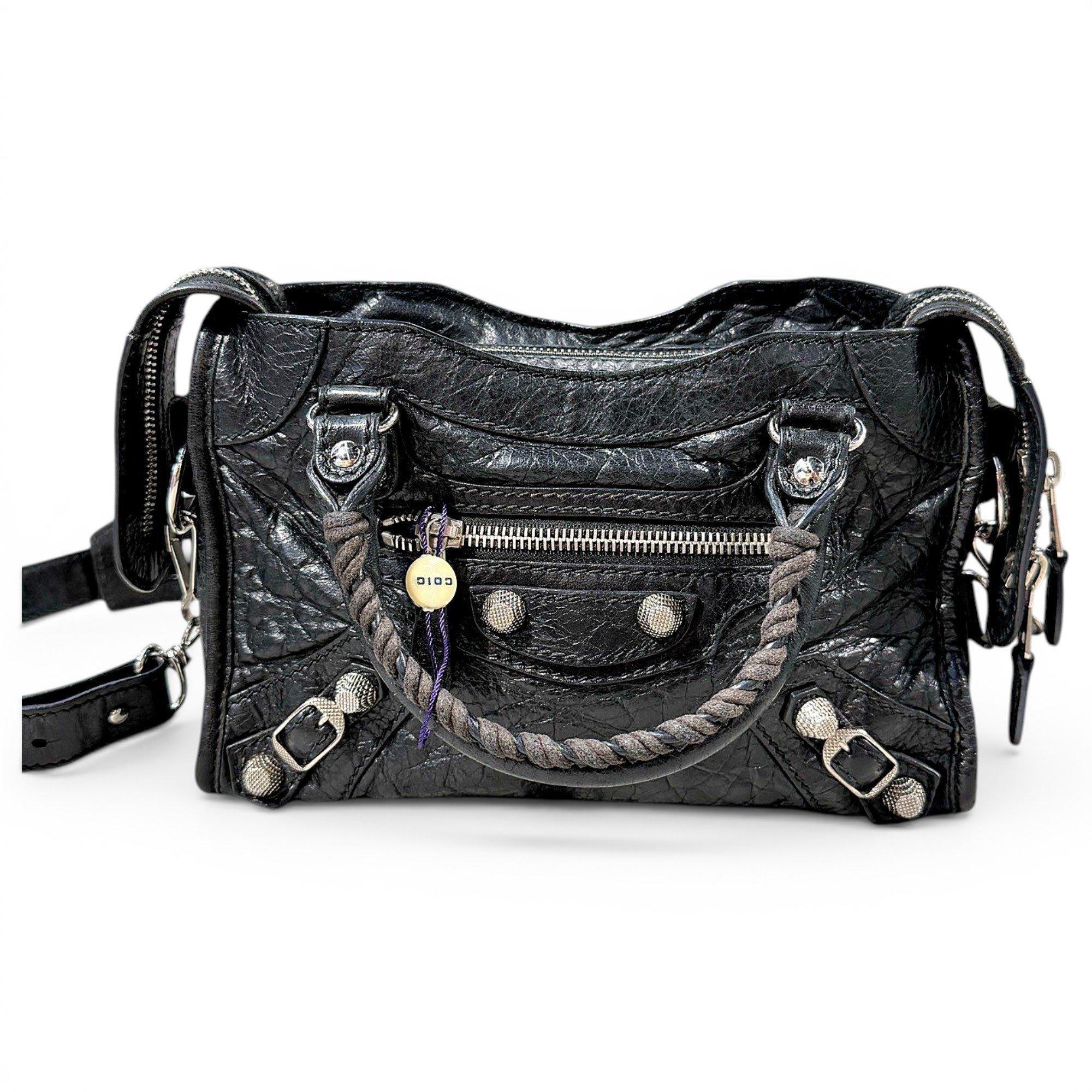 City leather handbag