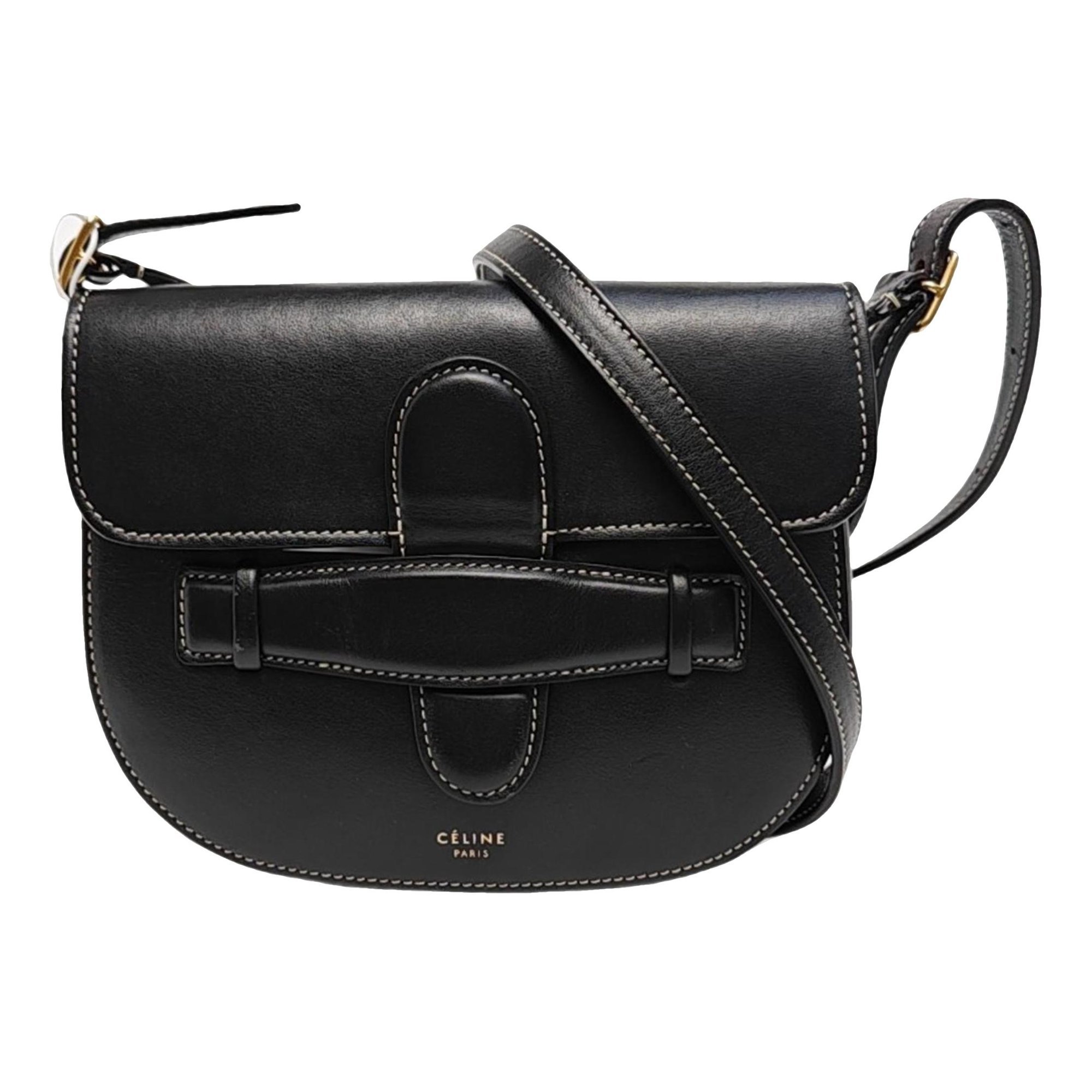 Symmetrical leather crossbody bag