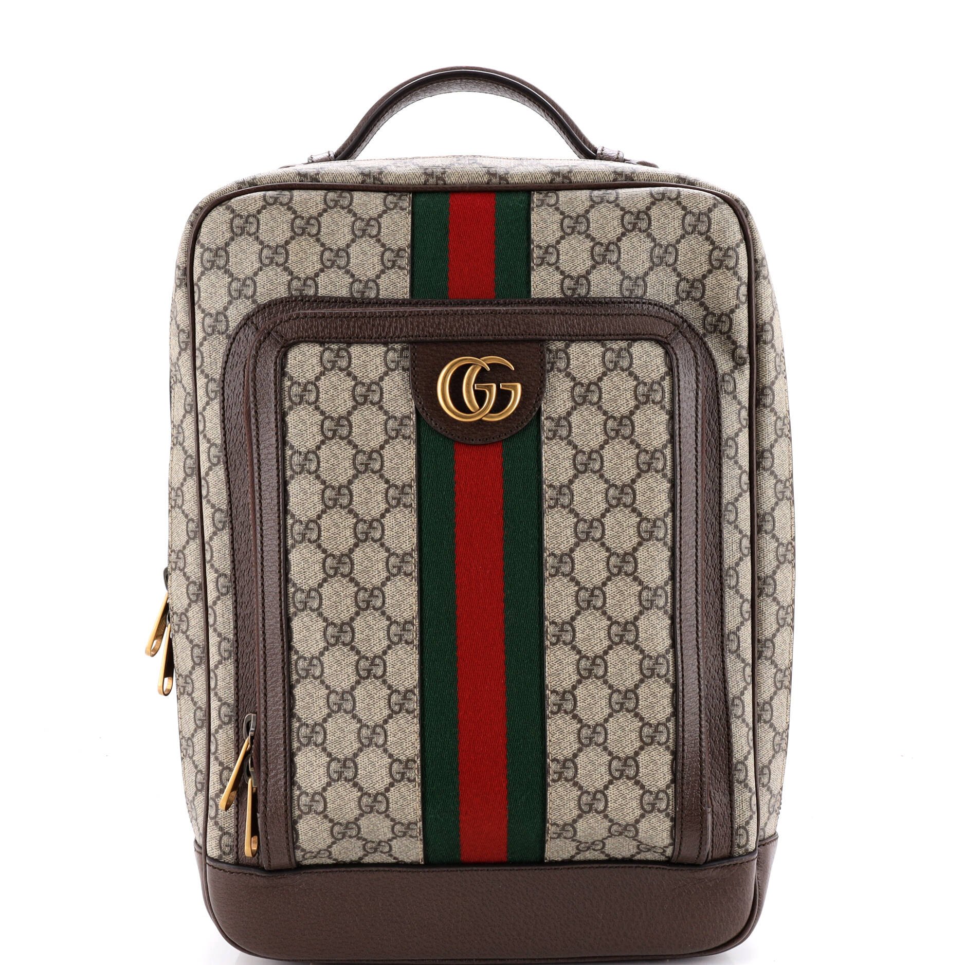 Ophidia Front Zip Pocket Backpack GG Coated Canvas Medium