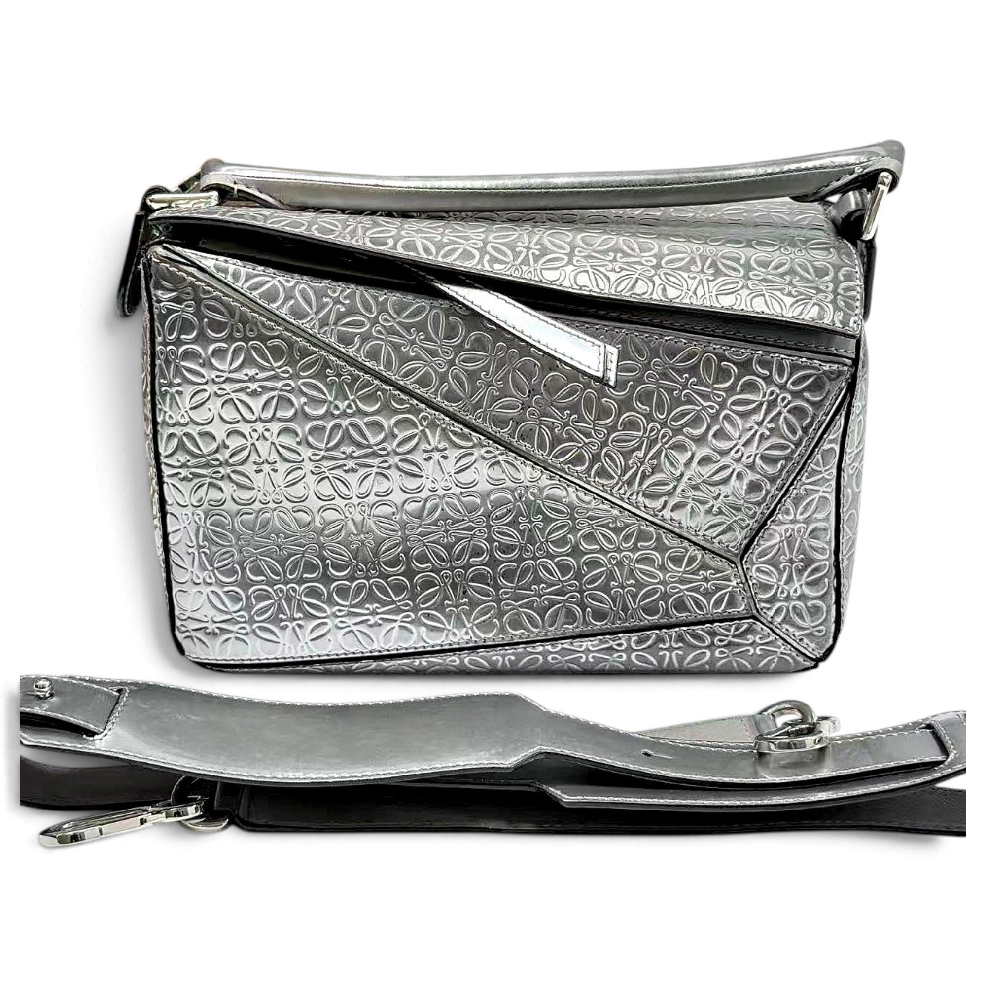 Puzzle leather handbag
