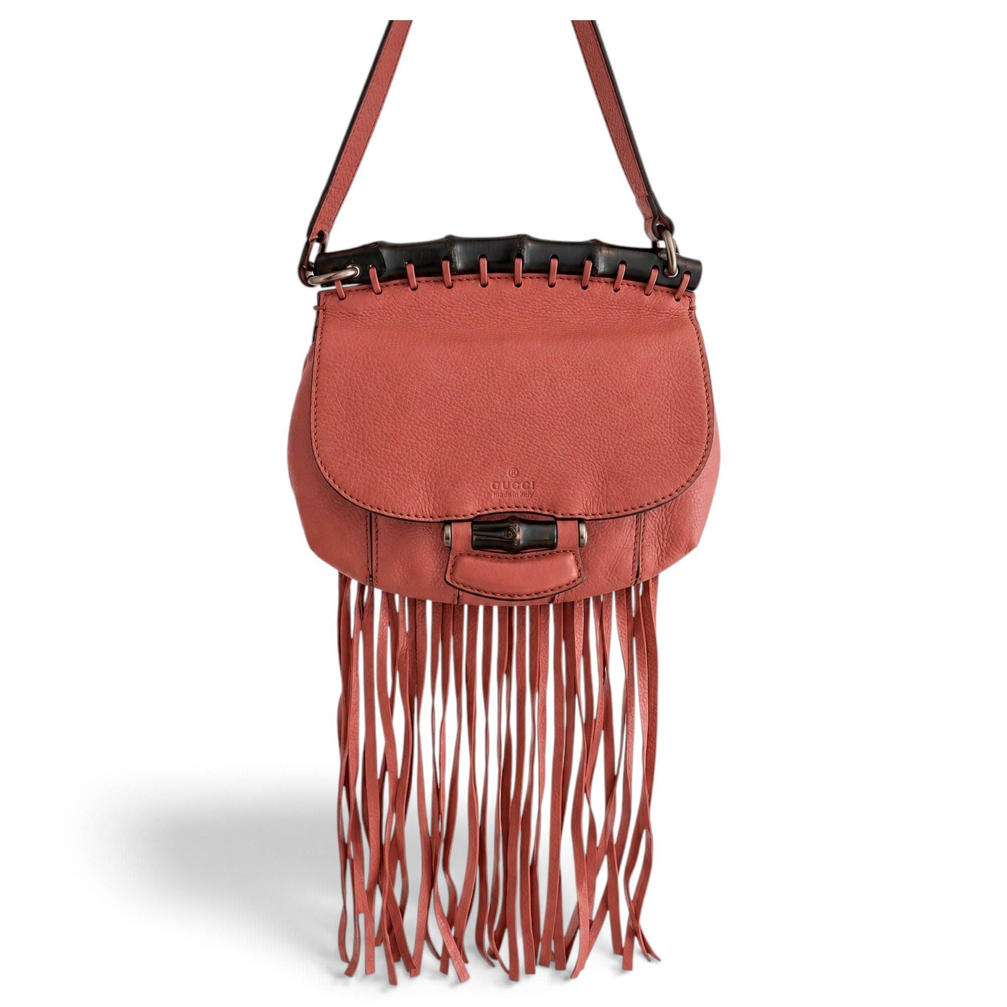 Fringe leather crossbody bag