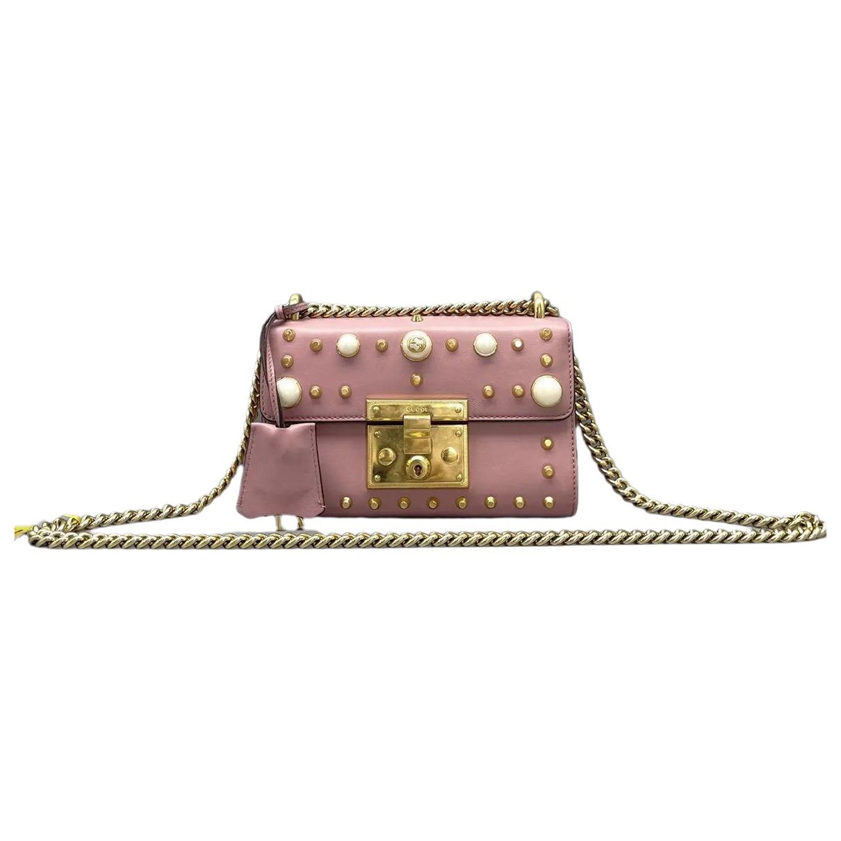 Padlock leather handbag